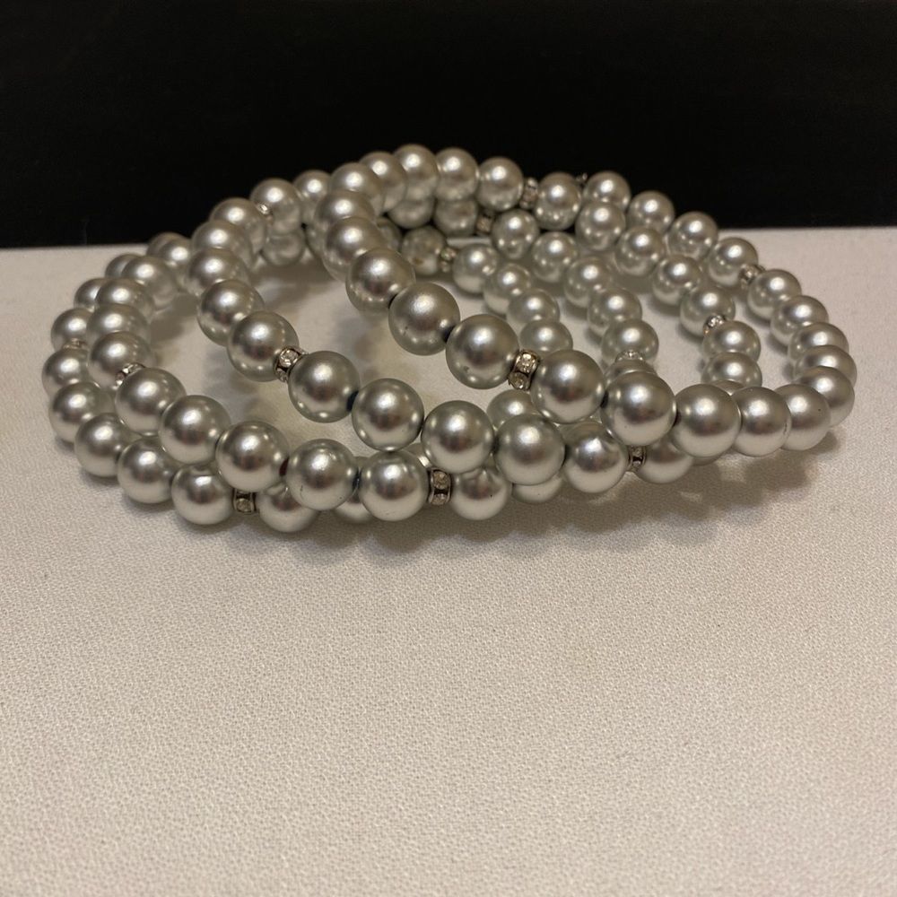 Vintage Silver Ball And Rhinestone Wrap Set - Picture 12 of 12